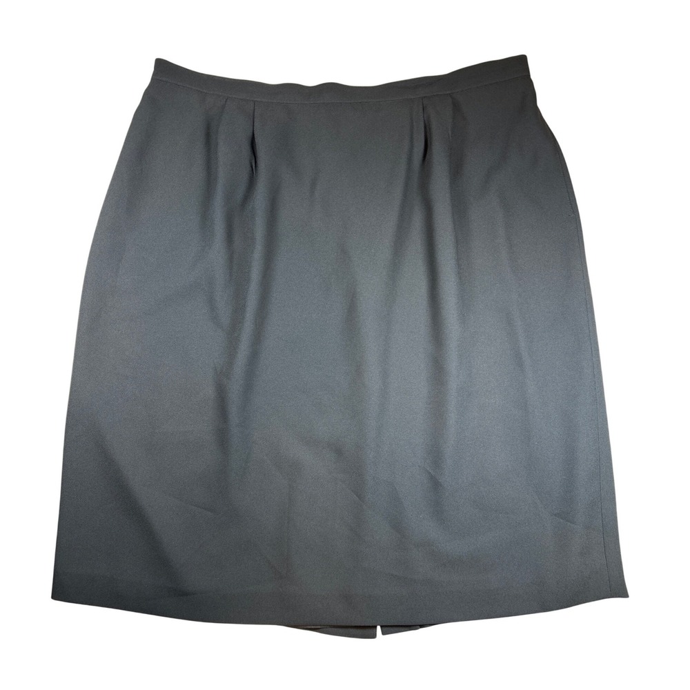Kasper II Black Pencil Skirt Plus Size 24 Lined Midi Straight Career Business